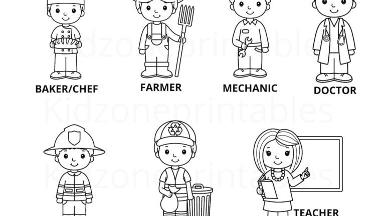 Community Helpers Coloring Pages Printable Instant Download Etsy