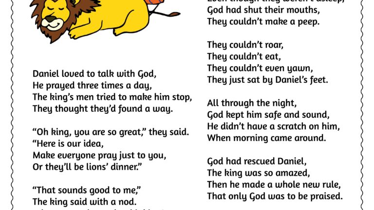 Daniel In The Lions Den Poem Daniel In The Lion S Den Daniel And