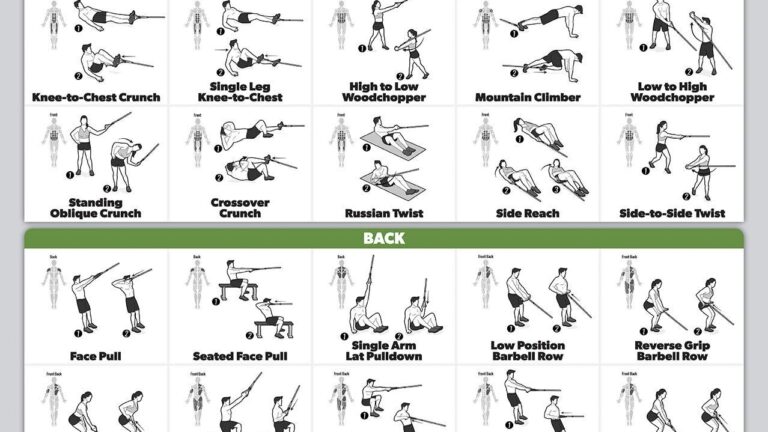 QUICKFIT Workout Poster Cable Machine An Exercise Chart For Cable