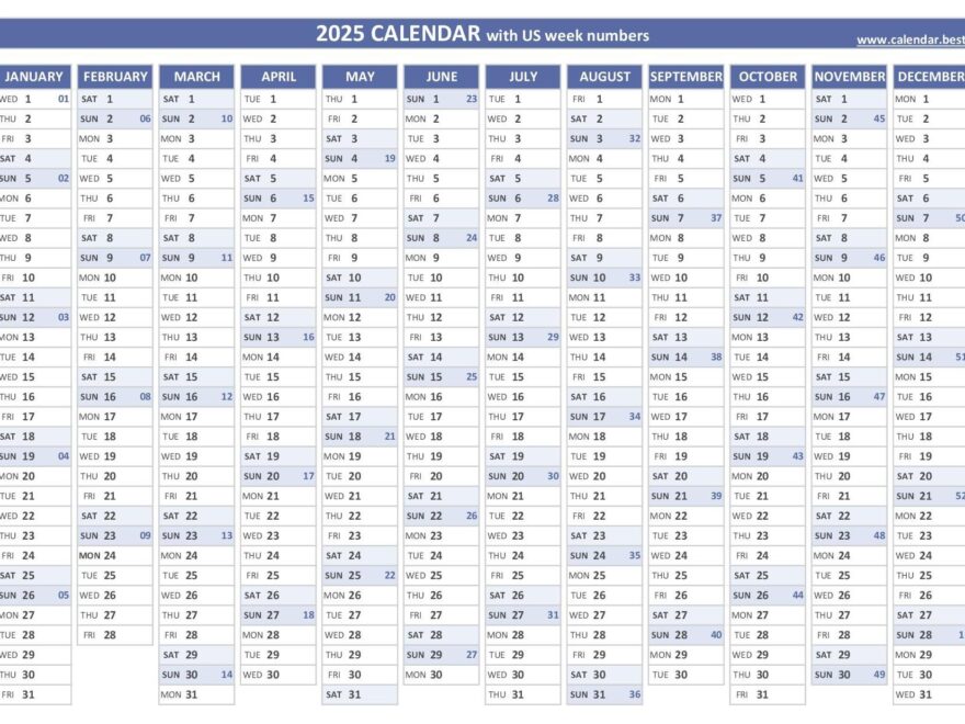 2025 Week Calendar Download Sam Rous