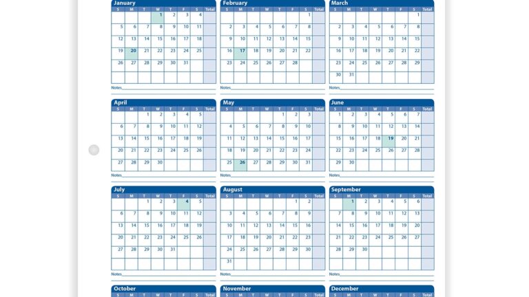 2025 Yearly Employee Attendance Calendar Yearly Calendar HRdirect