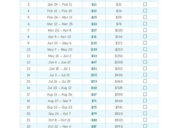 26 Week Savings Challenge Free Printable Vrogue Co