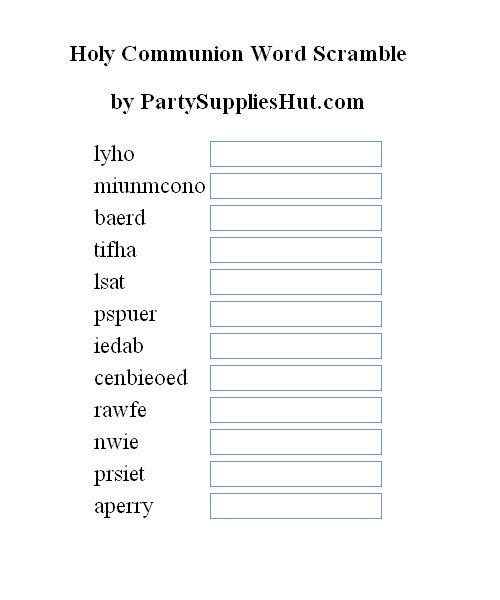 Free Printable First Communion Worksheets
