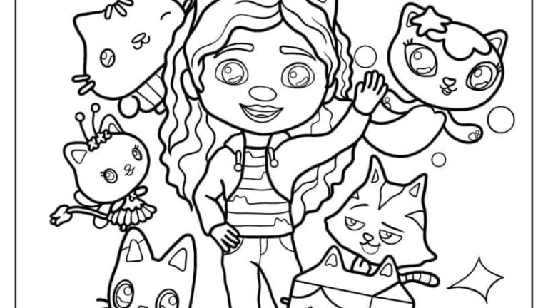 38 Gabby S Dollhouse Coloring Pages Free PDF Printables Kitty