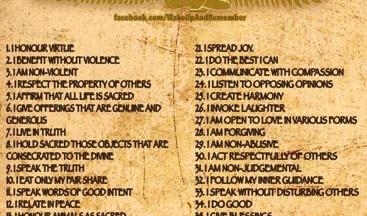 42 Laws Of Maat Printable
