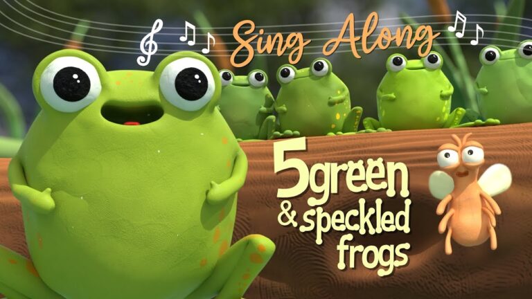 5 Green And Speckled Frogs Sing Along Karaoke Nursery Rhyme YouTube