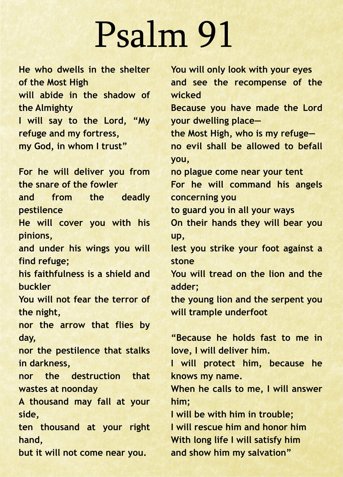 91st Psalm Catholic Version