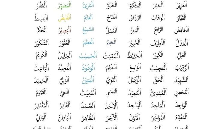 99 Names Of Allah Printable File SVG Pdf Cdr Arabic Hat Art