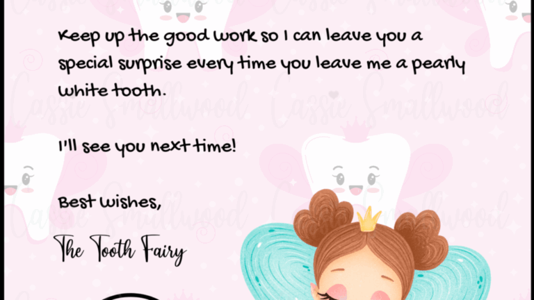 Adorable Tooth Fairy Letter For Girls Cassie Smallwood Tooth Fairy