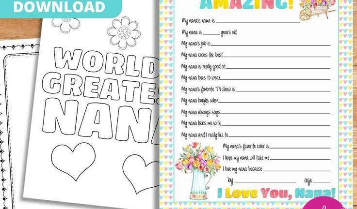 All About My Nana Free Printable Printable Templates