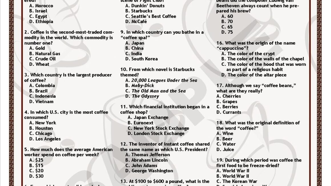 Attention Coffee Lovers How Much Do You Know About One Of The World S