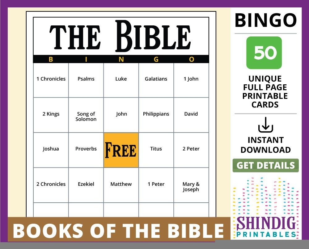 Bible Bingo Game Free Printable With Six Different Game Boards This Set