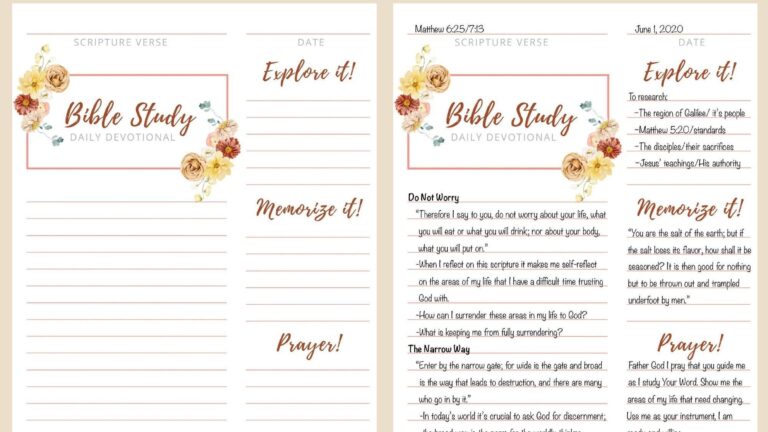 Bible Planner Printable Digital Download Journal Template
