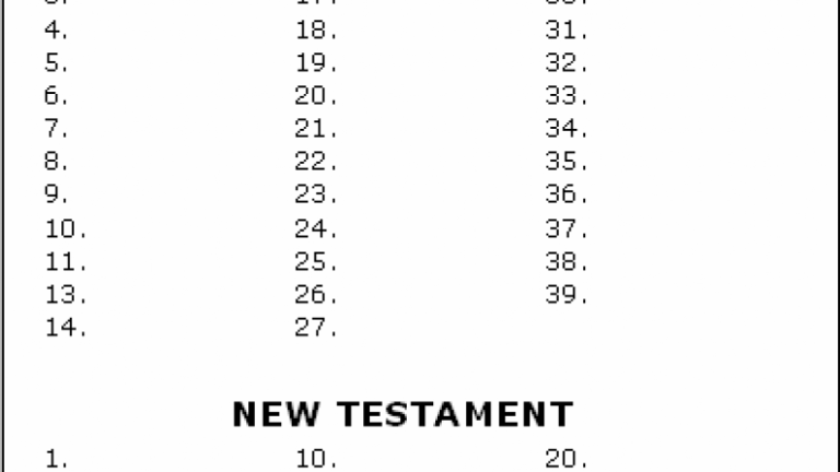 Books Of The Bible Games Printable