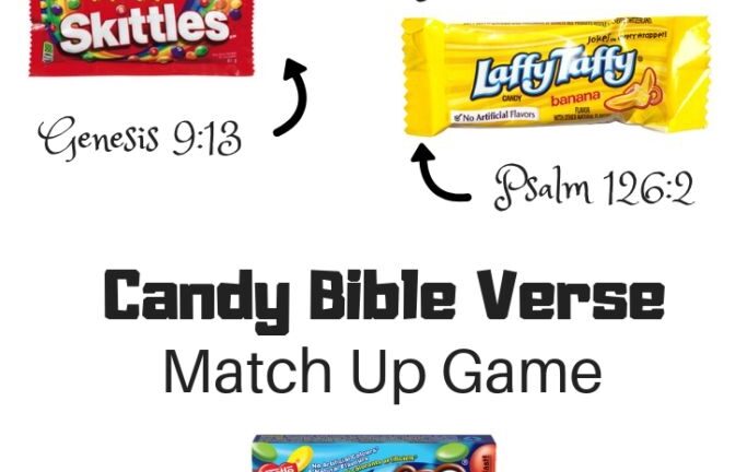 Candy Bible Verse Match Up Game With The Names And Numbers For Each