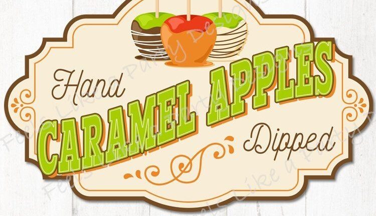 Caramel Apple Sign DIY Instant Download Caramel Apple Stand Carnival