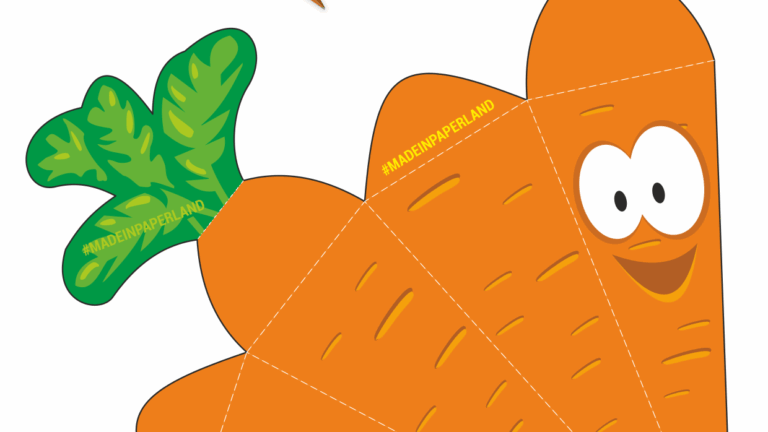 Carrot Box Paper Toy Free Printable