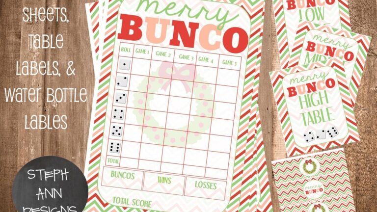 Christmas Bunco Score Sheets Printable Free Printable Templates