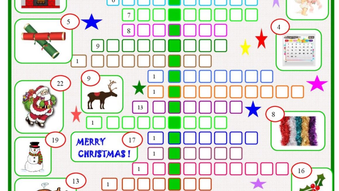 Christmas Crossword Puzzle With A English ESL Worksheets Pdf Doc