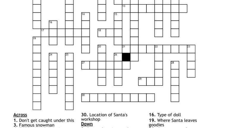 Christmas Crossword WordMint