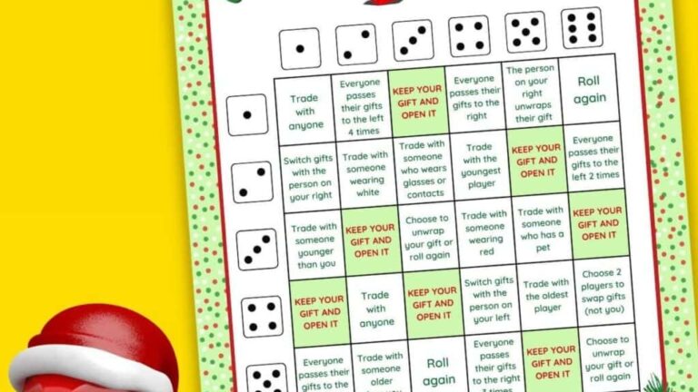 Christmas Dice Game Free Printable