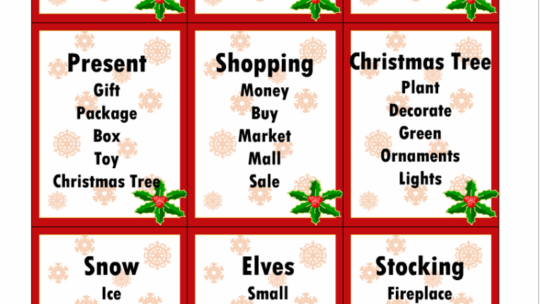 Christmas Taboo Game Free Printable Free Templates Printable