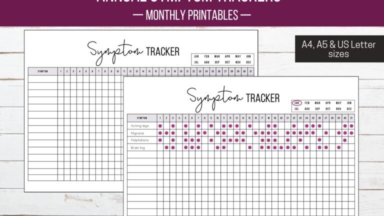Chronic Illness Symptom Tracker Printable