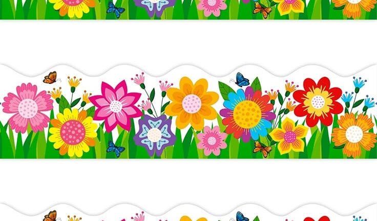 Colorful Flower Bulletin Board Borders