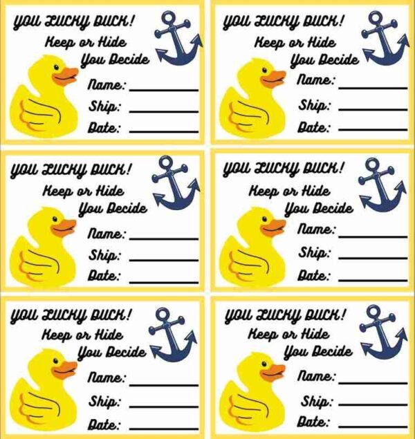 Cruise Duck Tags Free Printable