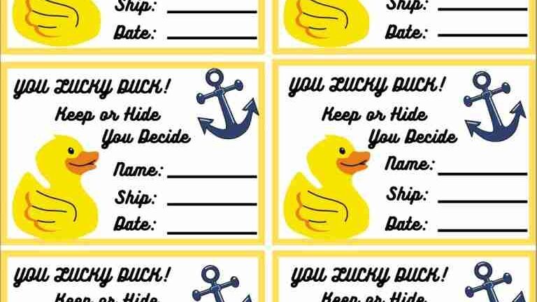 CRUISE DUCK TAGS Free Printable Guide For Geek Moms
