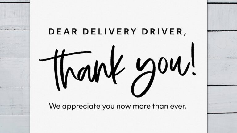 Delivery Driver Thank You Appreciation Snack Sign Printable Etsy