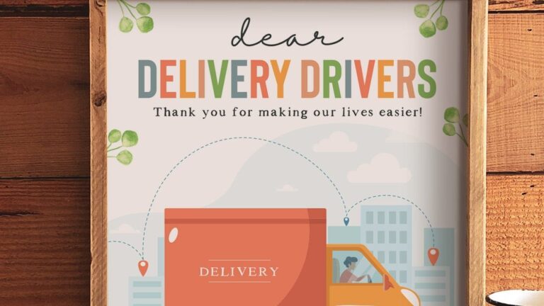 Delivery Driver Treat Sign Free Printable