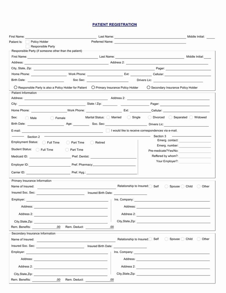 Dental Patient Forms Template Unique Best S Of Printable Patient
