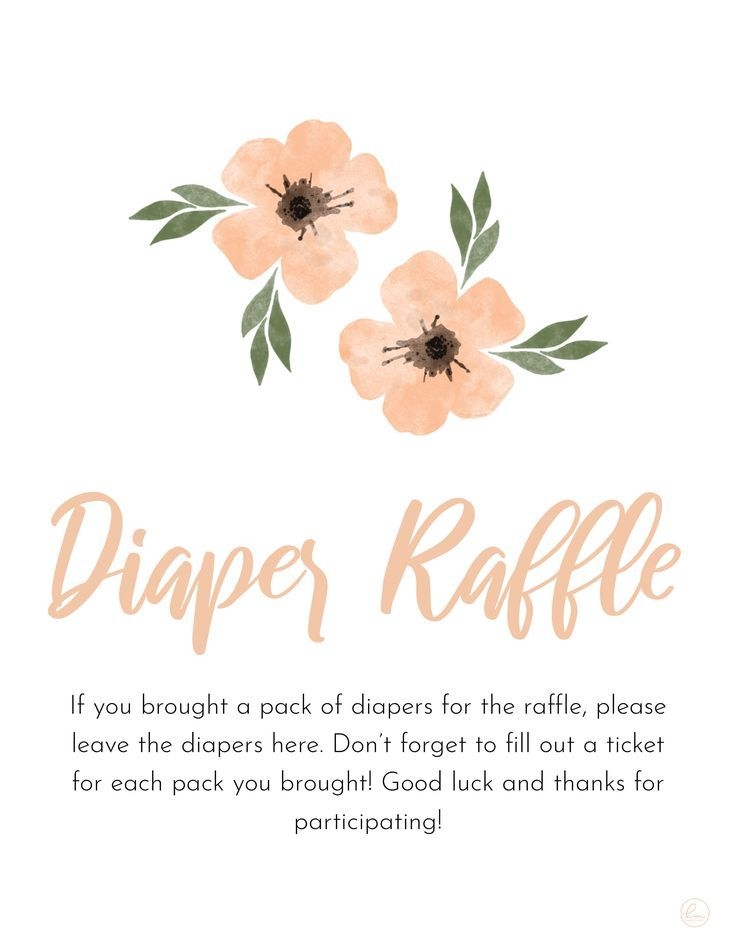 Free Printable Diaper Raffle Sign