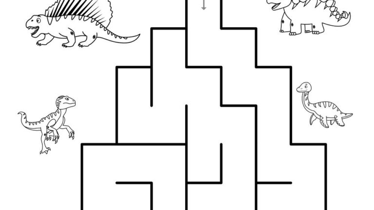 Dinosaur Maze Beeloo Printable Crafts For Kids P1Npz774X