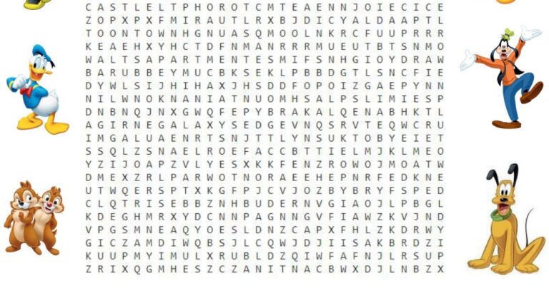 Disney Word Search Printable Pdf Word Search Printable Printable