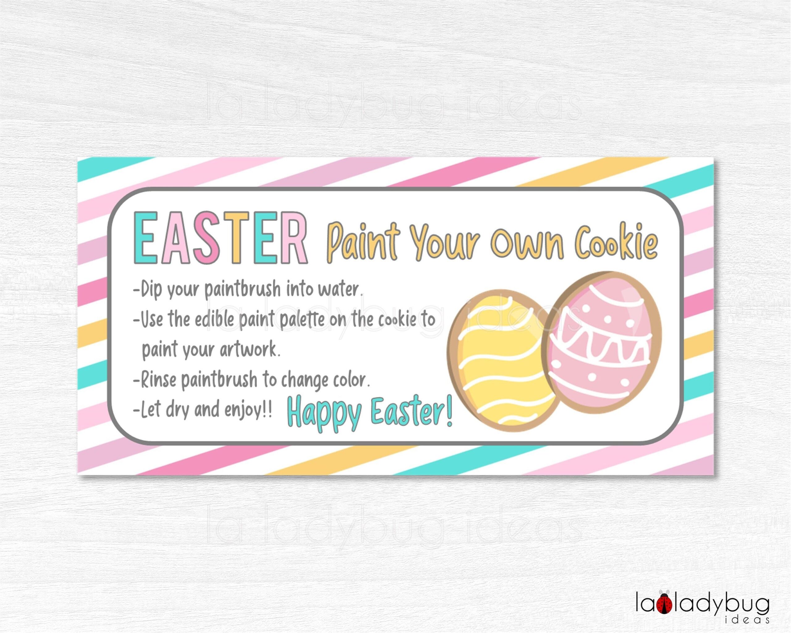 Easter Paint Your Own Cookie Instructions Easter PYO Cookie Printable