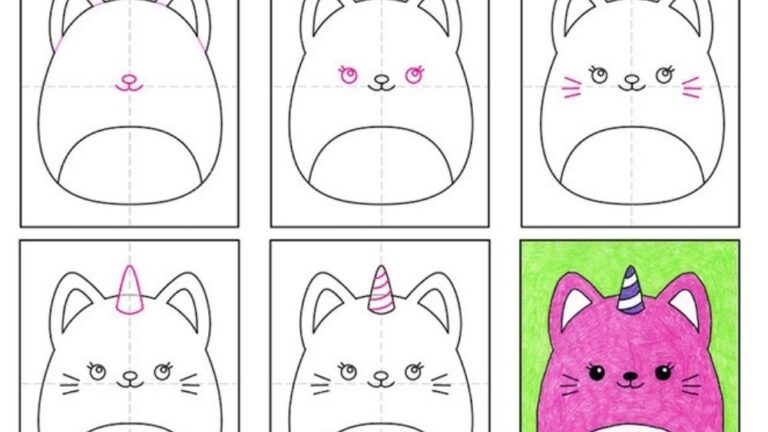 Easy How To Draw A Squishmallow Tutorial And Squishmallow Coloring Page
