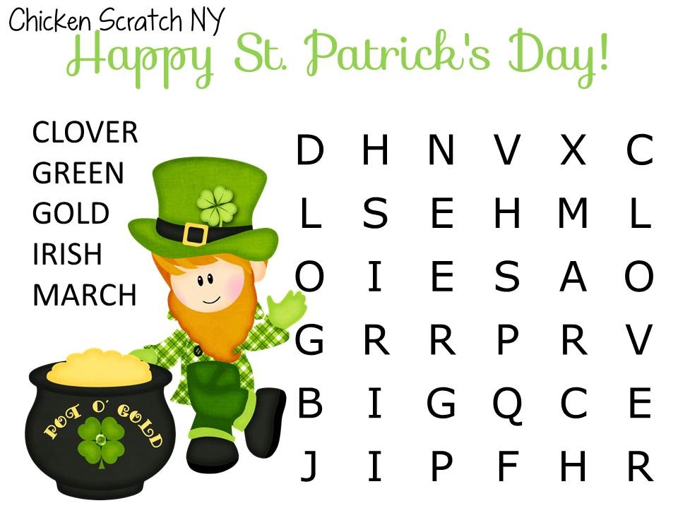 St Patrick'S Day Crossword Puzzles Printable