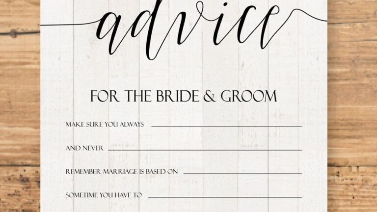 Editable Advice Cards For The Bride To Be Custom Advice Within