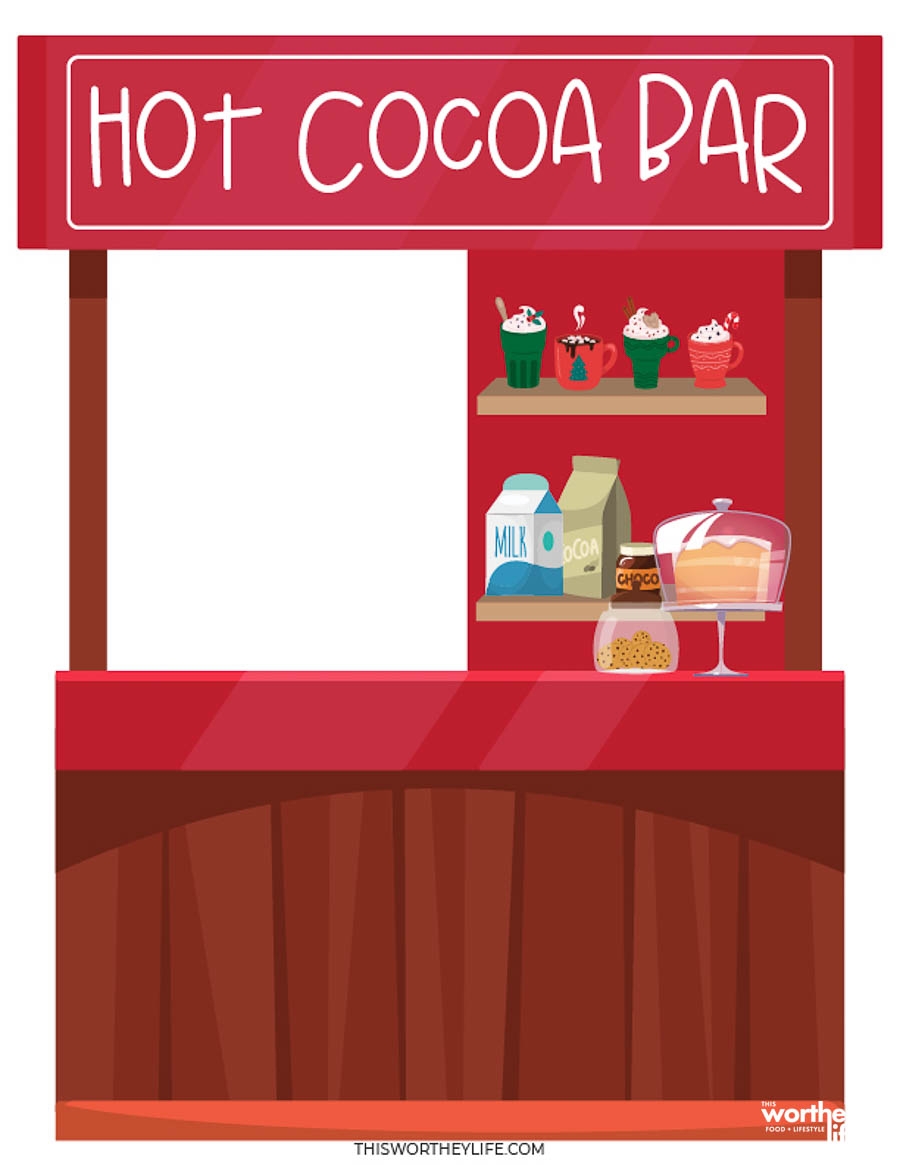 Elf Hot Cocoa Bar Free Printable