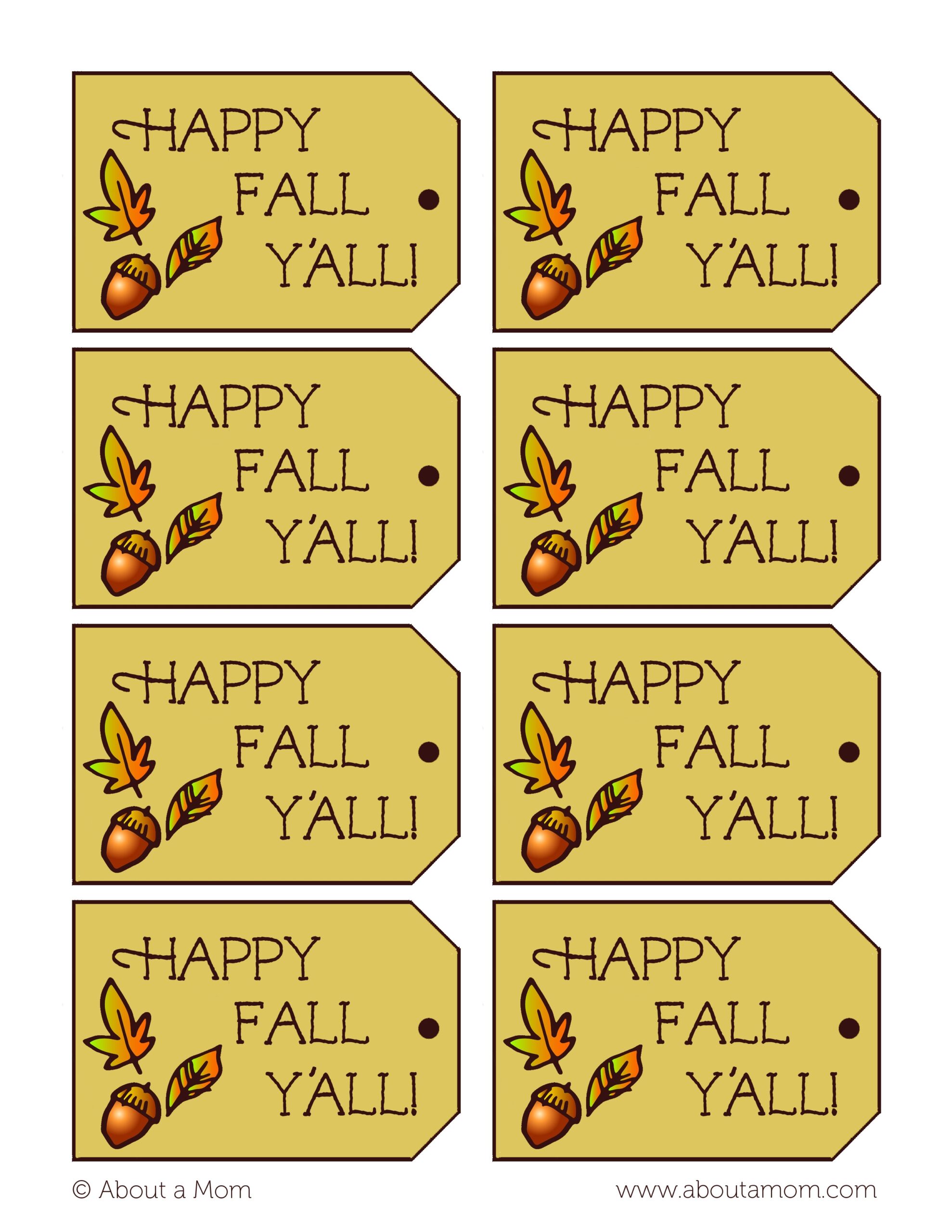 Fall Gift Tags Printable Free
