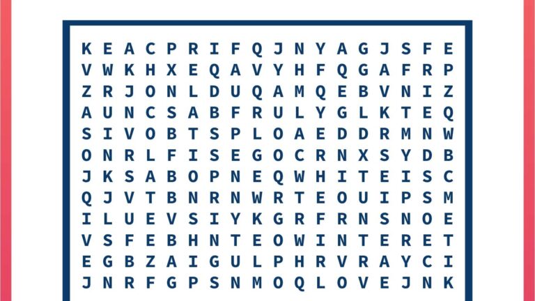 February Word Search Free Printable