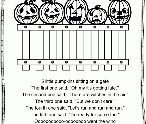 Five Little Pumpkins Poem Printable