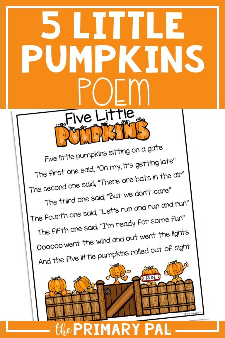 Five Little Pumpkins Printable Printable Calendars AT A GLANCE