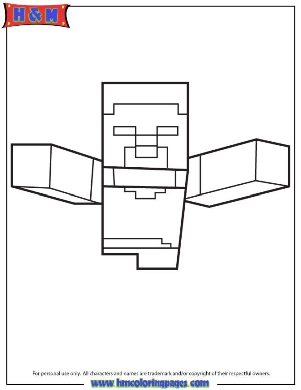 Herobrine Minecraft Coloring Pages Printable