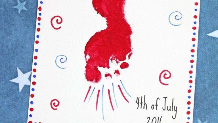 Footprint Firework 4th Of July Keepsake July Crafts Footprint