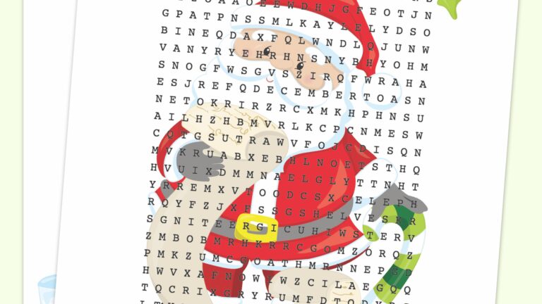 Free Christmas Printable Santa Word Search About A Mom
