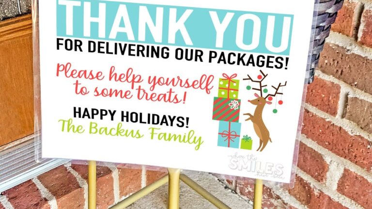 FREE Delivery Driver Snack Basket Printable Sign Add Your Name