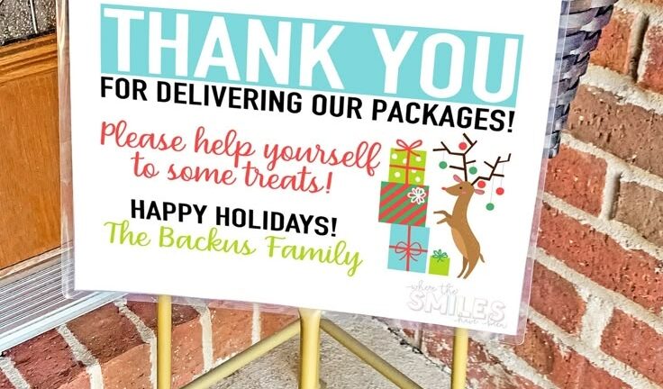 FREE Delivery Driver Snack Basket Printable Sign Add Your Name